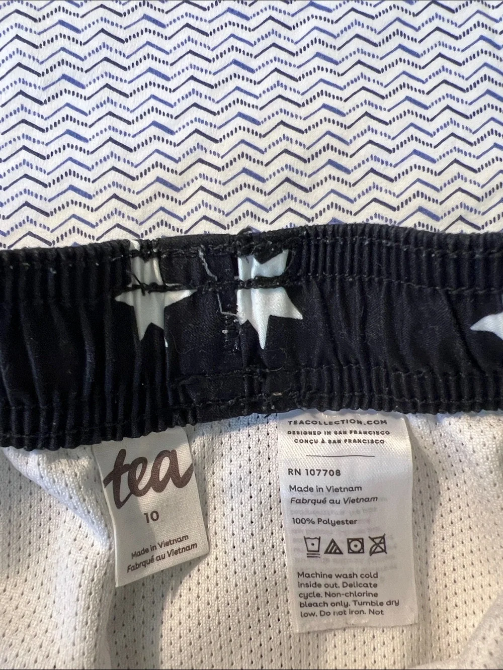 Tea Collection Black Star-Print Swim Trunks
